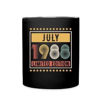 Vintage July 1988 Limited Edition Birthday - Full Colour Mug - black - Front