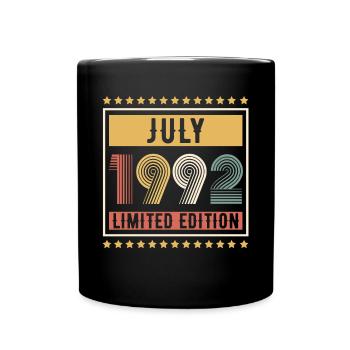 Vintage July 1992 Limited Edition Birthday - Full Colour Mug - black - Front