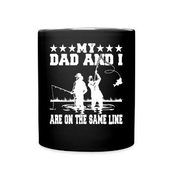 Vater Sohn Leine - Tasse einfarbig - Schwarz - Vorne