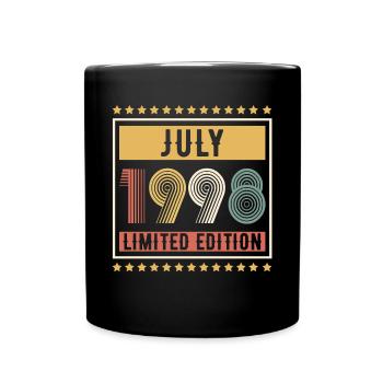 Vintage July 1998 Limited Edition Birthday - Full Colour Mug - black - Front