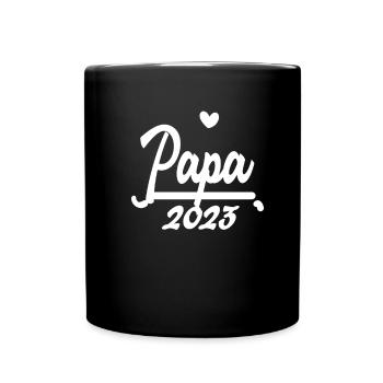 Vater 2023 - Papa werden - Vater werden - Tasse einfarbig - Schwarz - Vorne