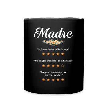 maman citation fleurs critique film drôle madre - Mug uni - noir - Devant