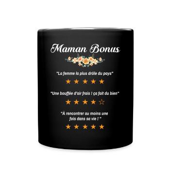 maman bonus citation fleurs critique film drôle - Mug uni - noir - Devant