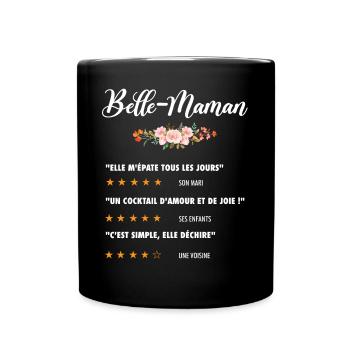 belle maman citation fleurs critique film drôle - Mug uni - noir - Devant