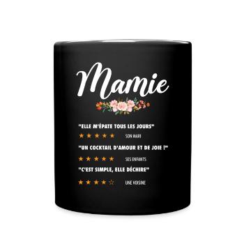 mamie citation fleurs critique film drôle mémé - Mug uni - noir - Devant