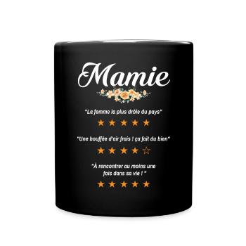 mamie citation fleurs critique film drôle mémé - Mug uni - noir - Devant