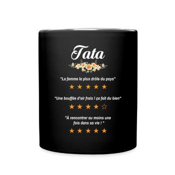 tata citation fleurs critique film drôle tante - Mug uni - noir - Devant