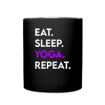 manger du yoga du sommeil répéter - Mug uni - noir - Devant
