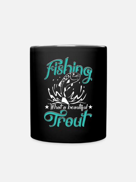 Angeln Thoughts - Tasse einfarbig - Schwarz