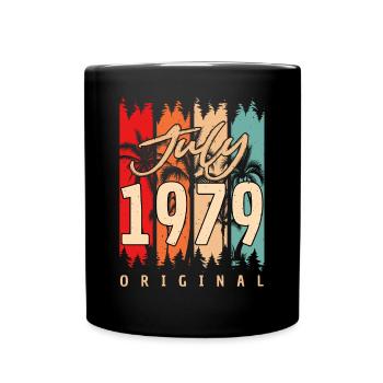 Baujahr 1979 Im Juli - Tasse einfarbig - Schwarz - Vorne