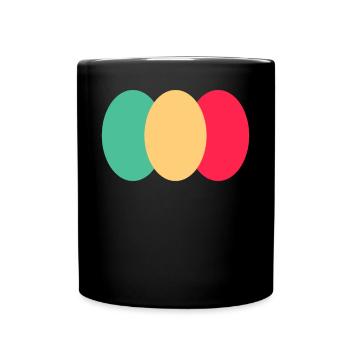 Three Ovals - Green-Yellow - Red - Full Colour Mug - black - Front