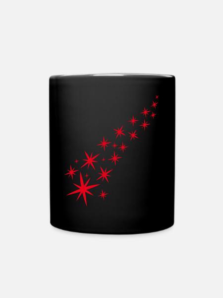 Roter Sternenhimmel - Tasse einfarbig - Schwarz