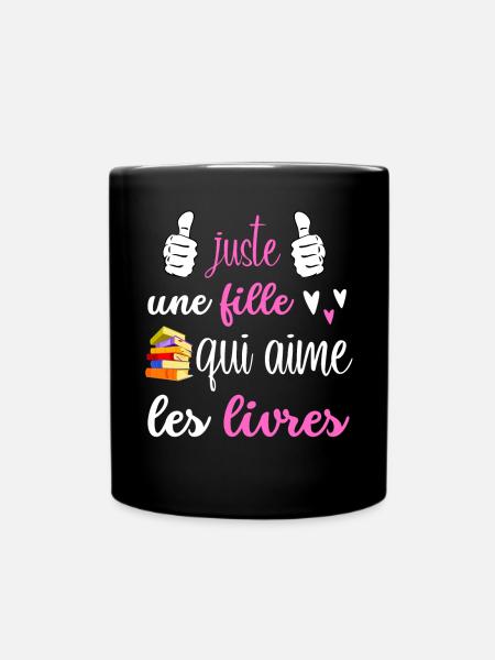 juste une fille qui aime les livres - Mug uni - noir