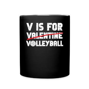 Volleyball Player Team Valentines - Full Colour Mug - black - Front