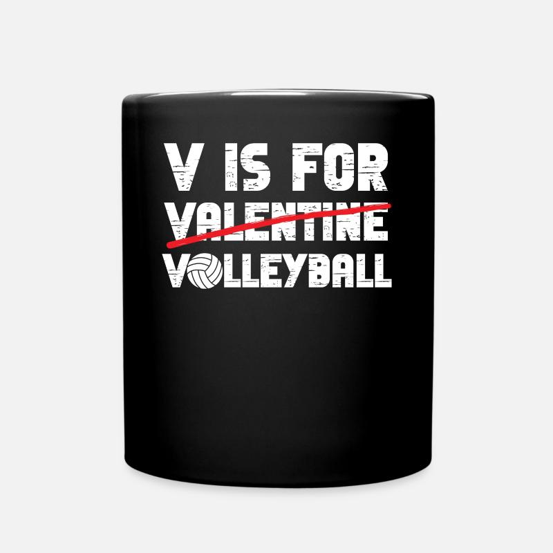 Volleyball Player Team Valentines - Tasse einfarbig - Schwarz