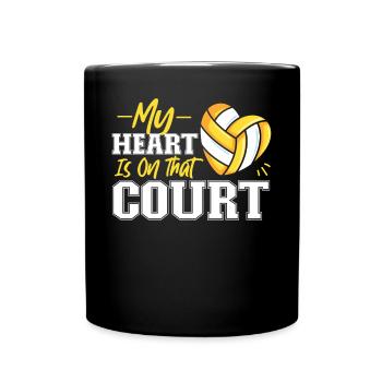 Équipe de volley-ball Mon cœur est - Mug uni - noir - Devant