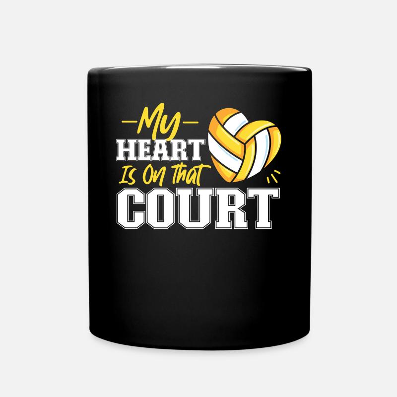Volleyball Player Team My Heart Is - Tasse einfarbig - Schwarz