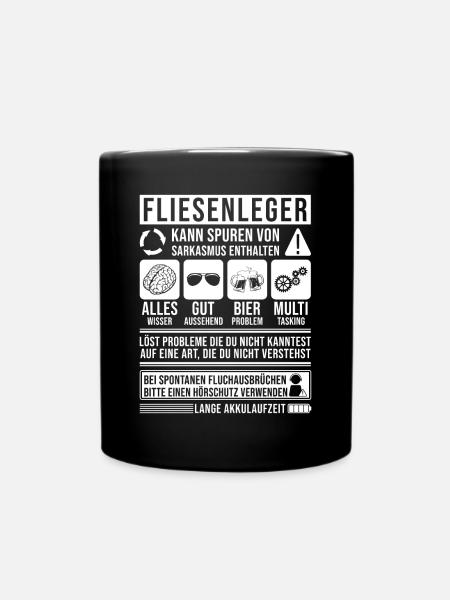 Fliesenleger Sprüche Fliesenleger - Tasse einfarbig - Schwarz
