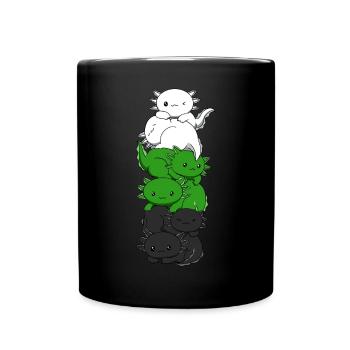 Neutrois Flagge Axolotl Haufen Kawaii Neutrois Sto - Tasse einfarbig - Schwarz - Vorne