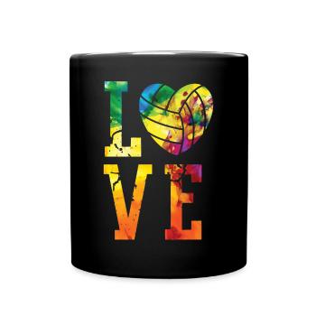 Aquarelle de l’équipe de volley-ball - Mug uni - noir - Devant