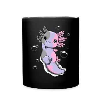 Cupiosexuelle Flagge Axolotl Haufen Kawaii - Tasse einfarbig - Schwarz - Vorne
