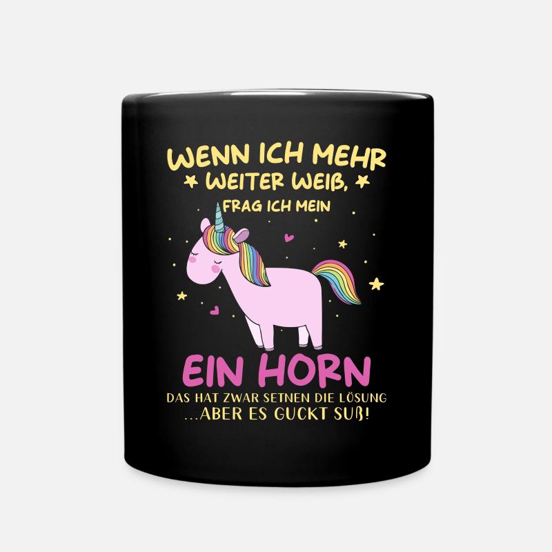 Einhorn Sprüche Einhorn Damen - Tasse einfarbig - Schwarz