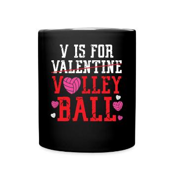 Volleyball Player Team Valentines - Full Colour Mug - black - Front