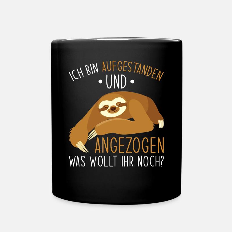 Faultier Geschenk Faultier Sprüche - Tasse einfarbig - Schwarz