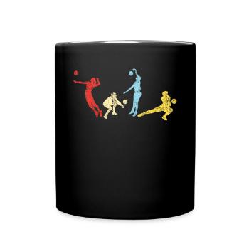 Volleyball Player Team Retro - Full Colour Mug - black - Front