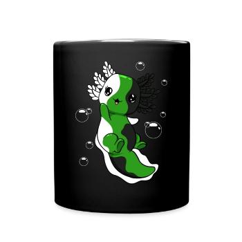 Neutrois Flagge Axolotl Haufen Kawaii Neutrois Sto - Tasse einfarbig - Schwarz - Vorne