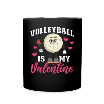 Volleyball Player Team Valentines - Full Colour Mug - black - Front