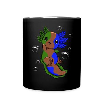 Sapiosexual Flag Axolotl Pile Kawaii - Full Colour Mug - black - Front