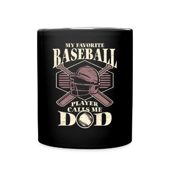 Baseballspieler Papa Baseball Geschenk - Tasse einfarbig - Schwarz - Vorne