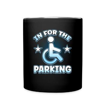 Conception de fauteuil roulant pour handicapés pour une amputation - Mug uni - noir - Devant