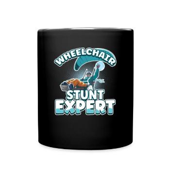 Conception de fauteuil roulant pour handicapés pour une amputation - Mug uni - noir - Devant