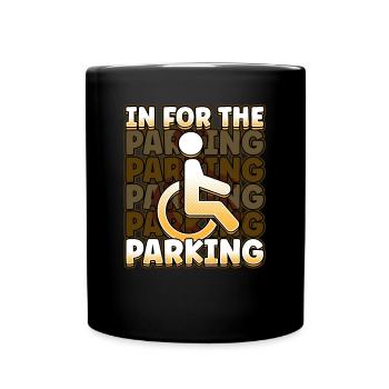 Conception de fauteuil roulant pour handicapés pour une amputation - Mug uni - noir - Devant