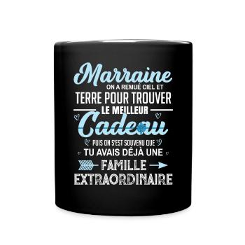 Meilleur cadeau demande annonce marraine coeur - Mug uni - noir - Devant