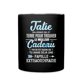 Meilleur cadeau tatie citation coeur ruban tante - Mug uni - noir - Devant