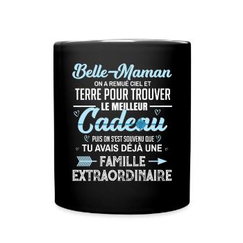 Meilleur cadeau belle maman citation coeur ruban - Mug uni - noir - Devant