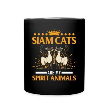 Siamkatzen Ding Siam Cat Siamesische Katze - Tasse einfarbig - Schwarz - Vorne