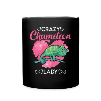 Crazy Chameleon Mrs. Crazy Chameleon lady - Full Colour Mug - black - Front