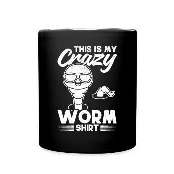 Cool amoureux des vers I c’est ma chemise de ver folle - Mug uni - noir - Devant