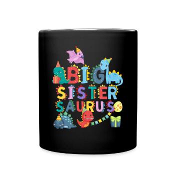 Grande sœur Saurus | Tshirt dinosaure Rawr - Mug uni - noir - Devant