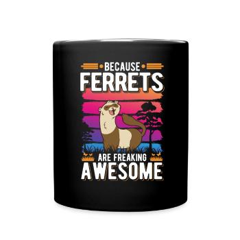 Parce que les furets sont vraiment géniaux Frettchen - Mug uni - noir - Devant