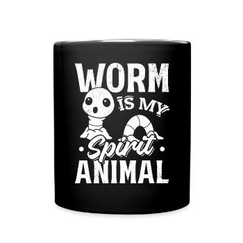 Wurm ist mein Geist Animal Wurmliebhaber Wurm - Tasse einfarbig - Schwarz - Vorne