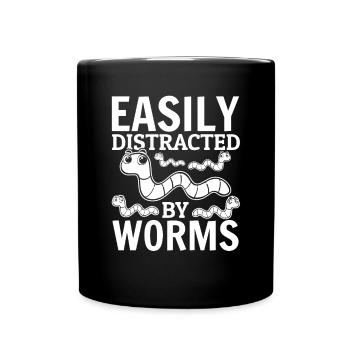 Worm Lover compost ver facilement de vers - Mug uni - noir - Devant