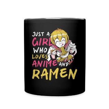 Vintage Just A Girl Who Loves Anime And Frame - Full Colour Mug - black - Front