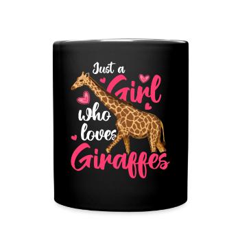 Just A Girl Who Loves Giraffes - Tasse einfarbig - Schwarz - Vorne