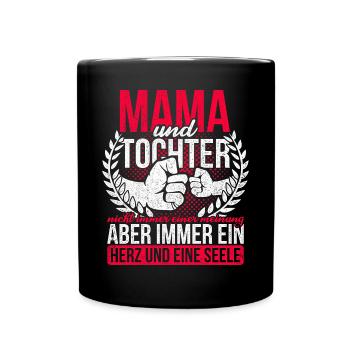 Vintage Mama Tochter Geschenk Mutter Geburtstag - Tasse einfarbig - Schwarz - Vorne