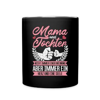 Vintage Mama Tochter Geschenk Mutter Geburtstag - Tasse einfarbig - Schwarz - Vorne
